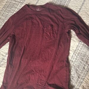 Vineyard Vines Burgundy Long Sleeve Tee